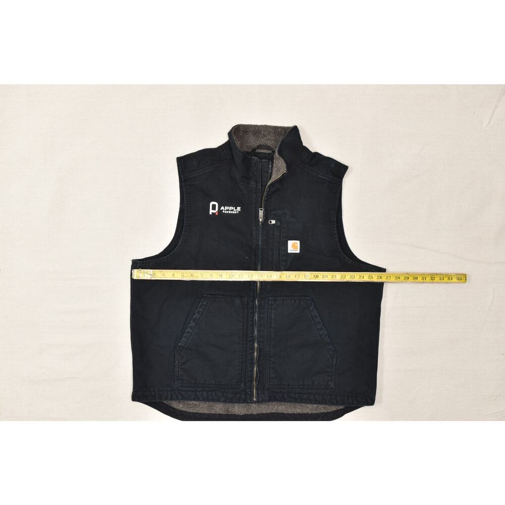 Carhartt 104277 Sherpa Lined Vest Black Cotton Duck Canvas Loose Fit Size XL - Picture 10 of 11